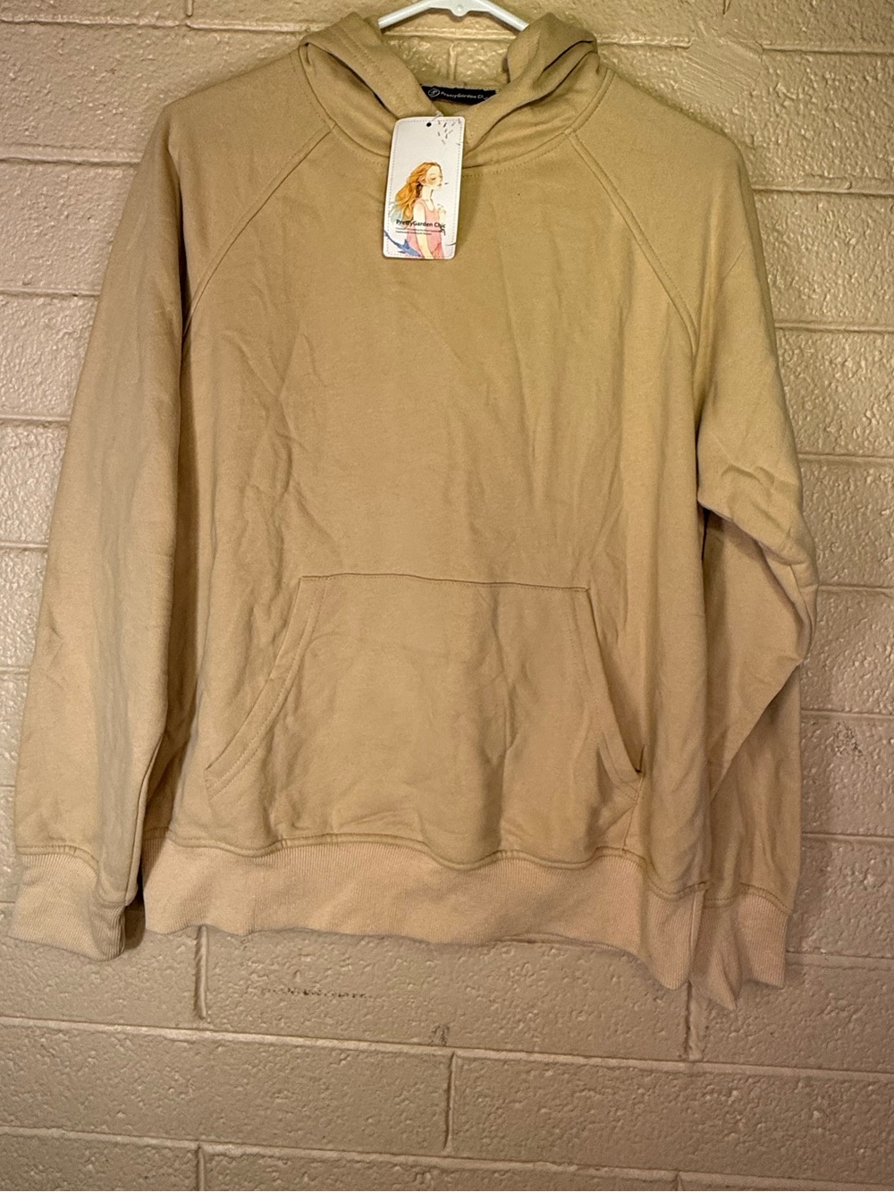 Pretty garden chic Cream Hooded Pullover Sweatshirt